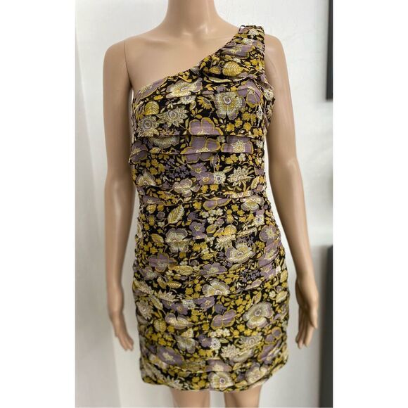 ZARA Ruched Mini Dress Size Medium - Picture 1 of 4